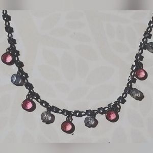 Dainty Blue and Pink Necklace